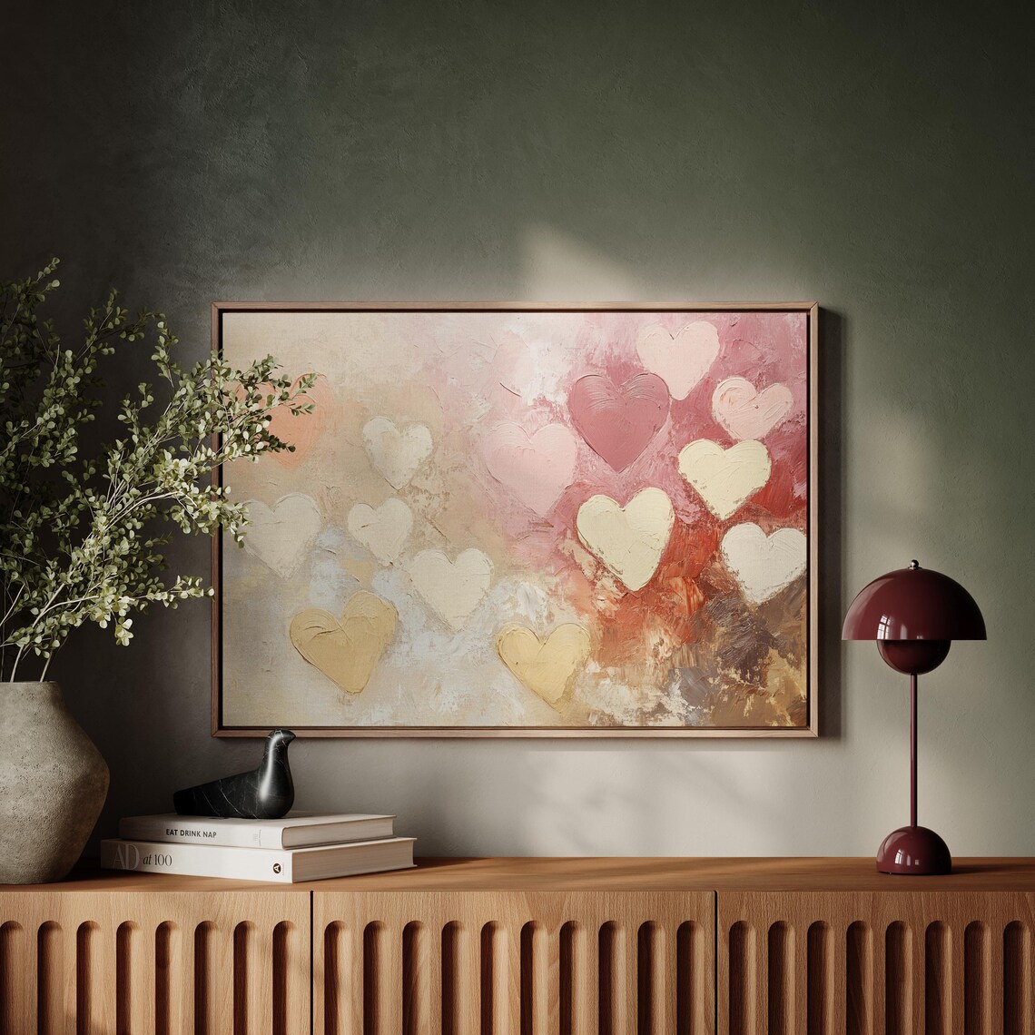 Romantic Abstract Heart Art Print, Cozy Living Room - Image 6