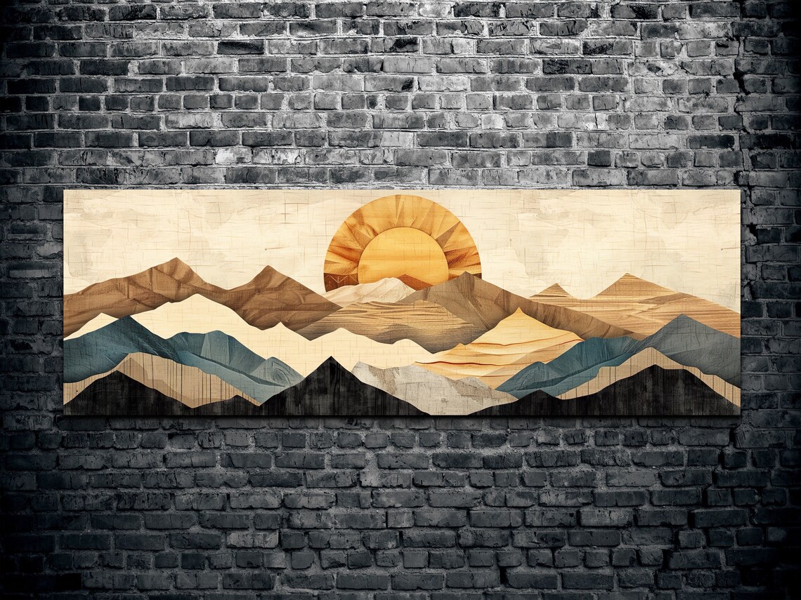Western Mountain Range, Panoramic Art Print - Image 2