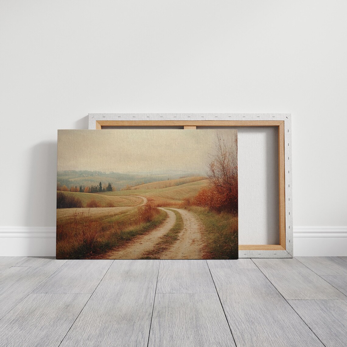 Rustic Countryside Path, Serene Rolling Hills Landscape - Image 3