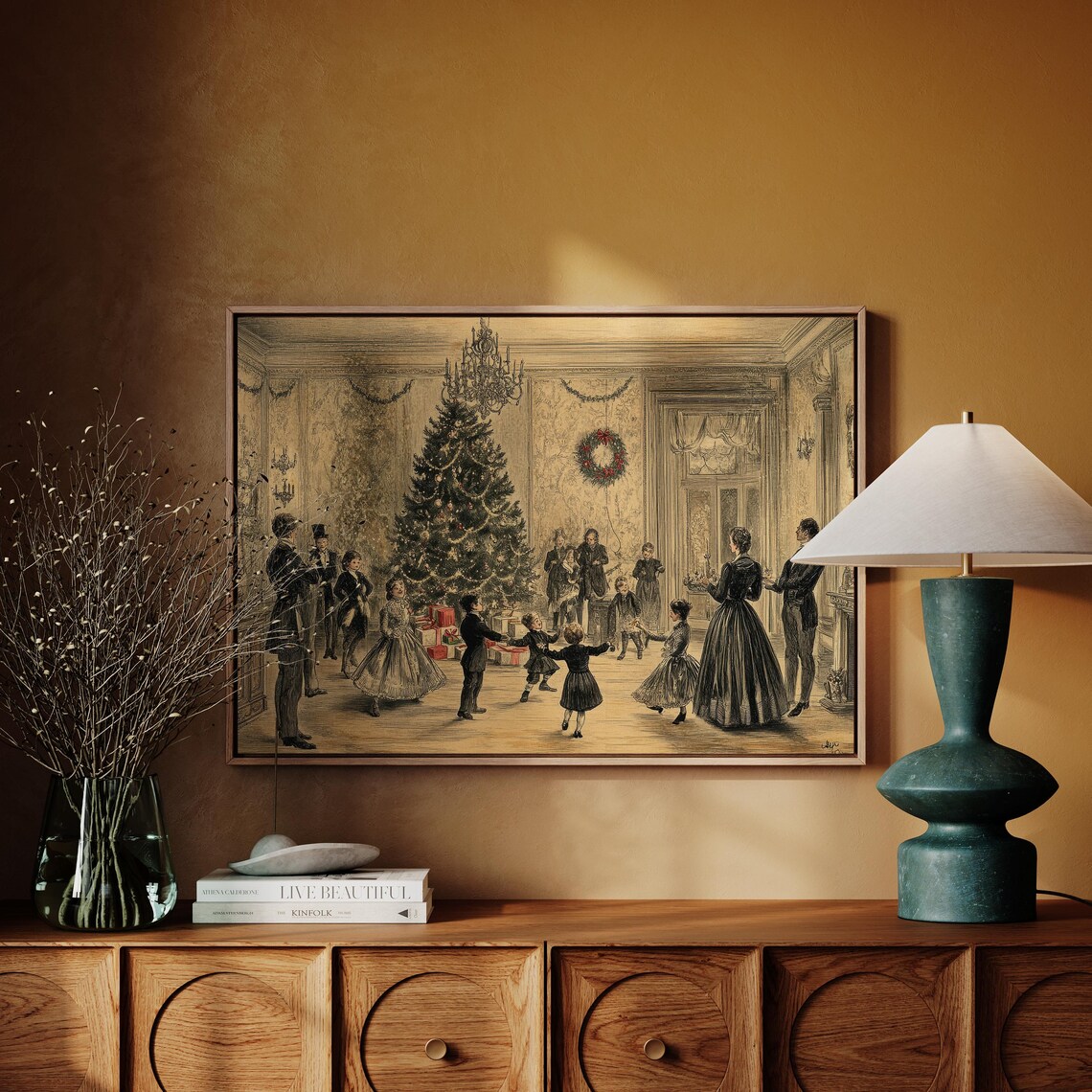 Vintage Christmas Eve Party Farmhouse Art Print - Image 7