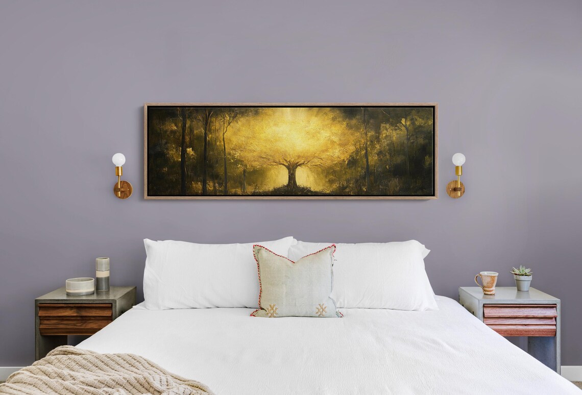 Golden Tree Of Light, Enchanted Forest Wall Art - Image 4