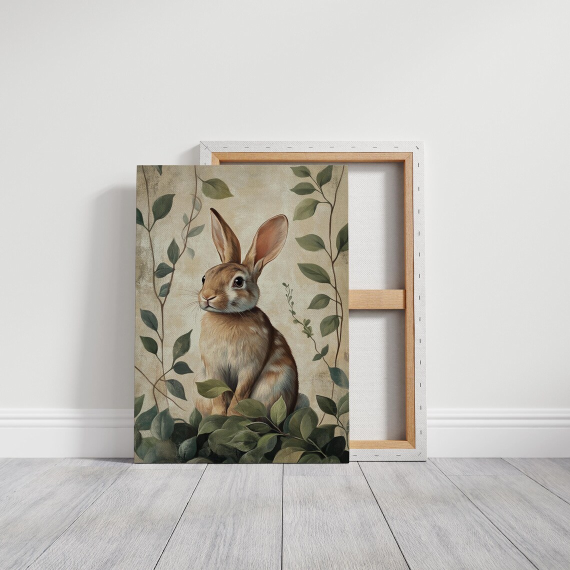 Realistic Rabbit Portrait, Rustic Nature Decor - Image 3