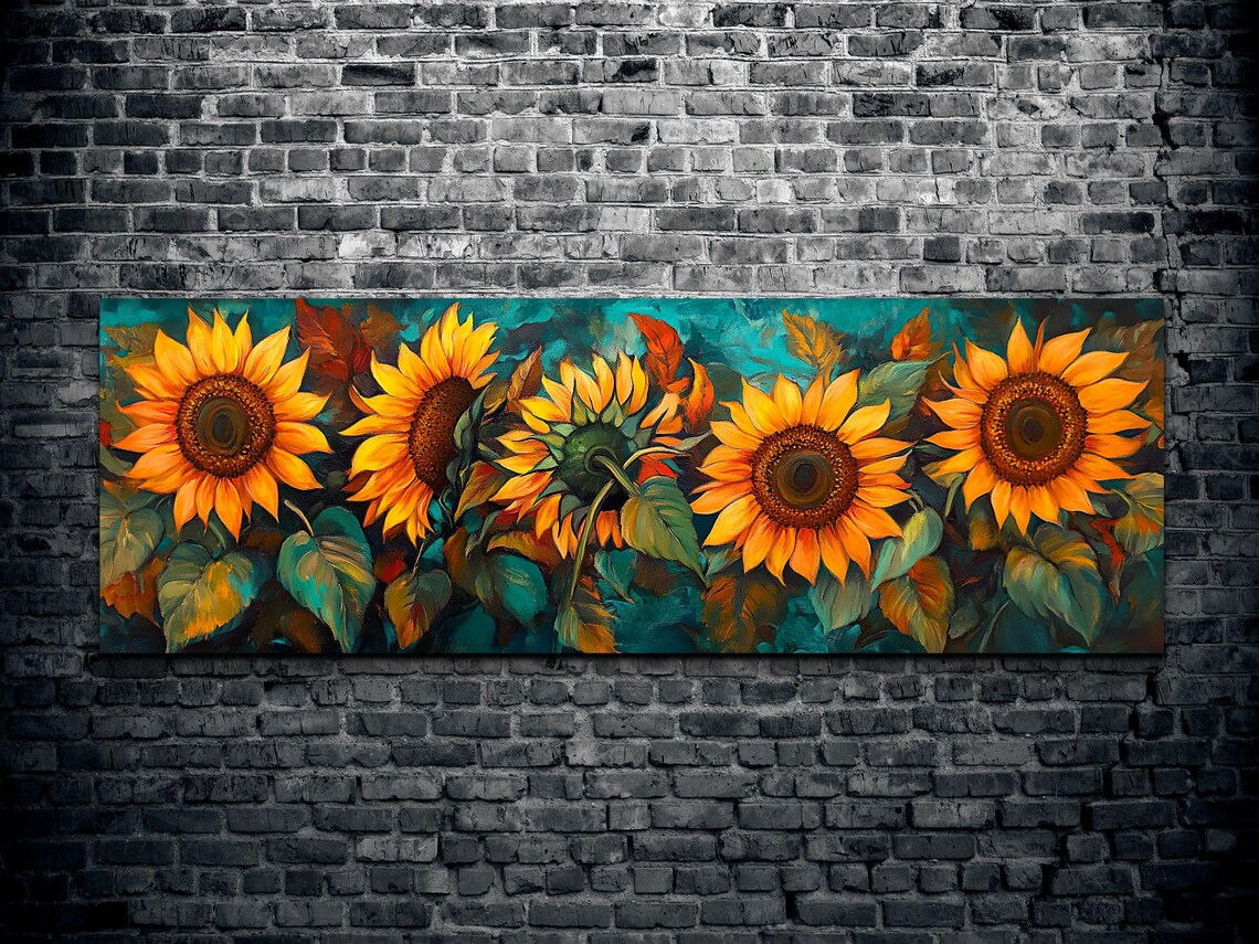 Van Gough Style Bold Sunflower Poster Print - Image 2