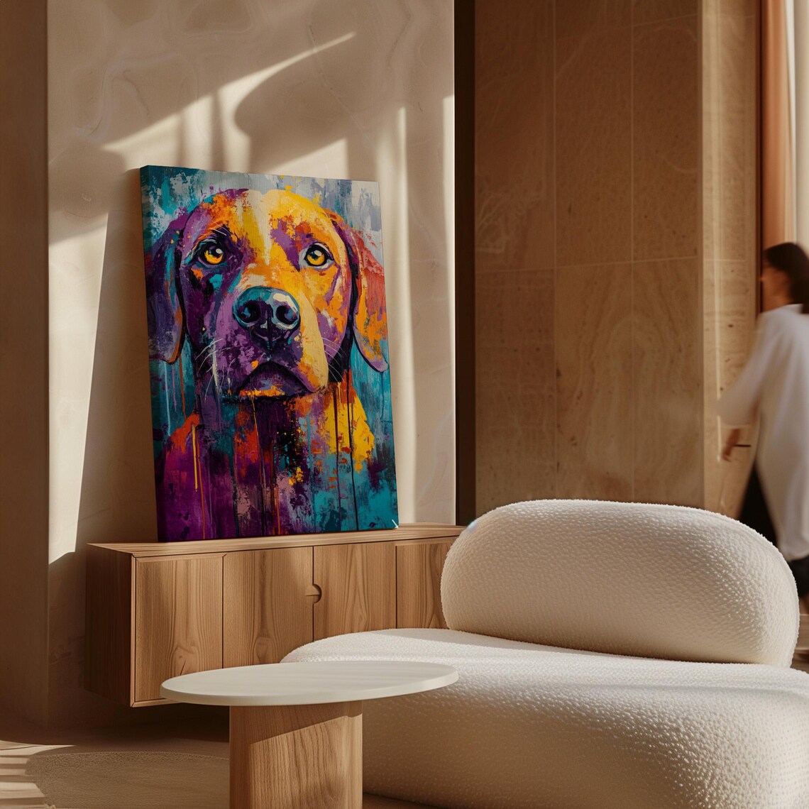 Colorful Abstract Dog Portrait Bold Multicolor Pet Painting Poster - Image 5