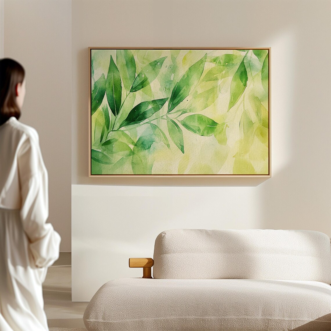 Watercolor Green Leaf Design, Botanical Wall Art - Image 7