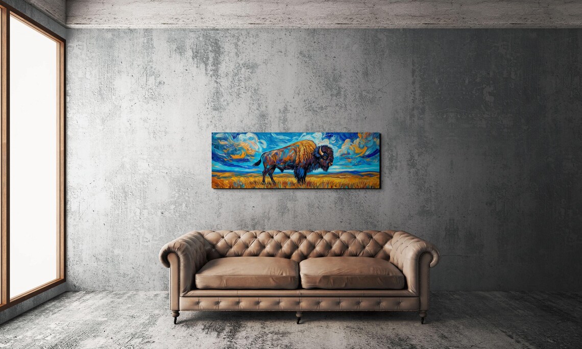 Panoramic Bison Buffalo Landscape Art Print - Image 4