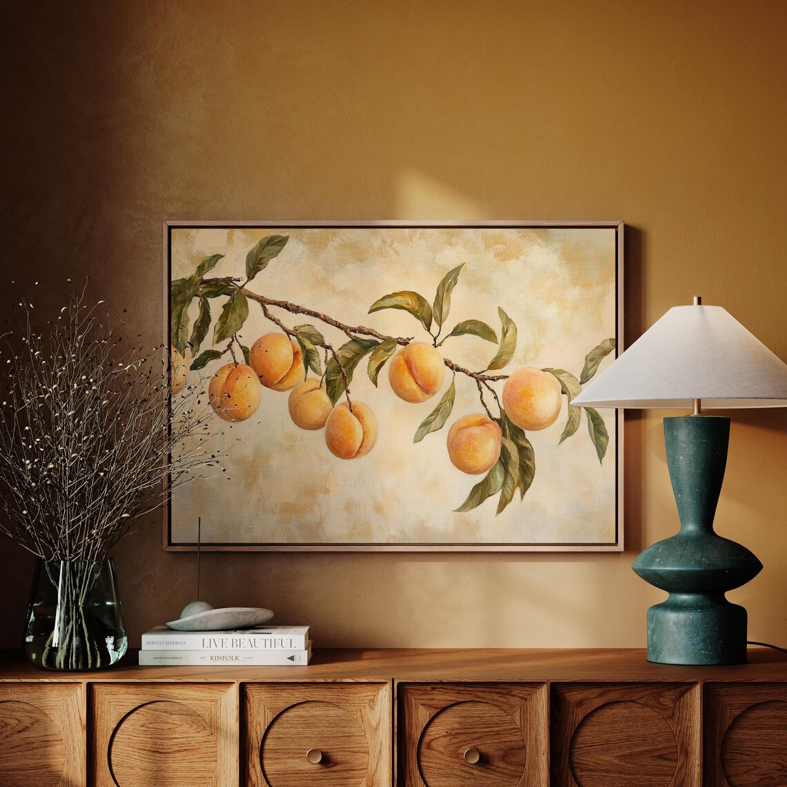 Rustic Peach Branch Art Print, Farmhouse Kitchen Decor - Image 5