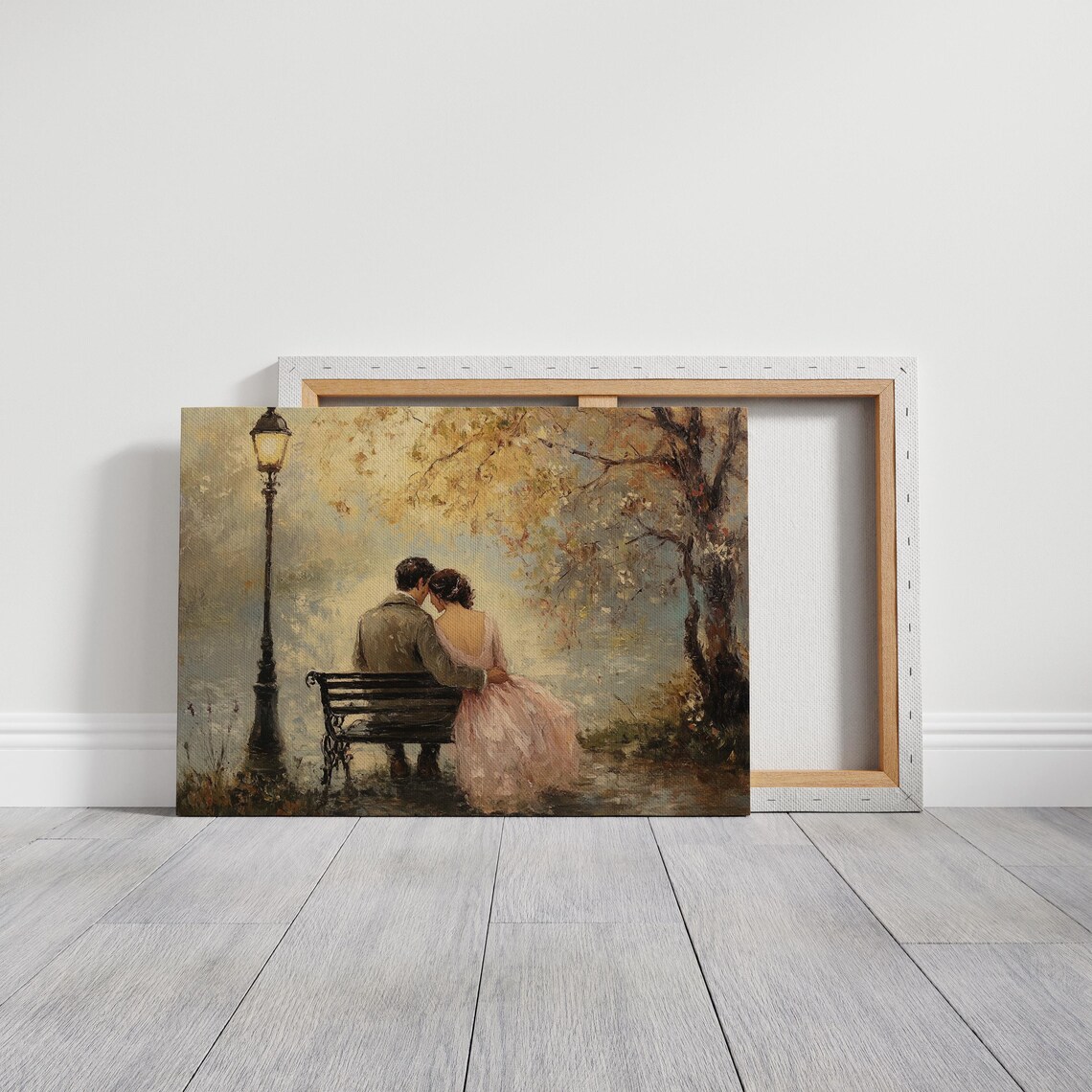 Romantic Couple On Park Bench, Bedroom Decor - Image 5
