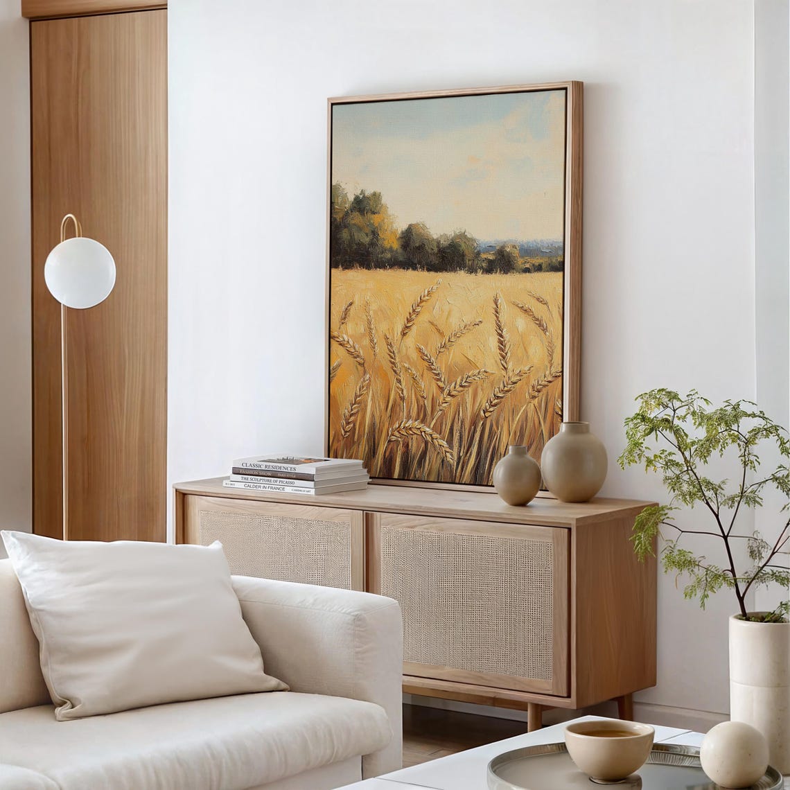 Golden Wheat Field Close Up Harvest Stalks Sunlit Meadow Rustic Poster - Image 3