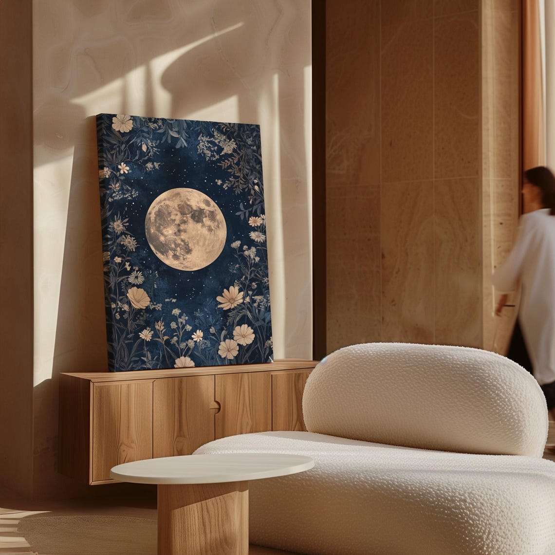 Full Moon Night Sky Wildflower Botanical Celestial Wall Poster - Image 6
