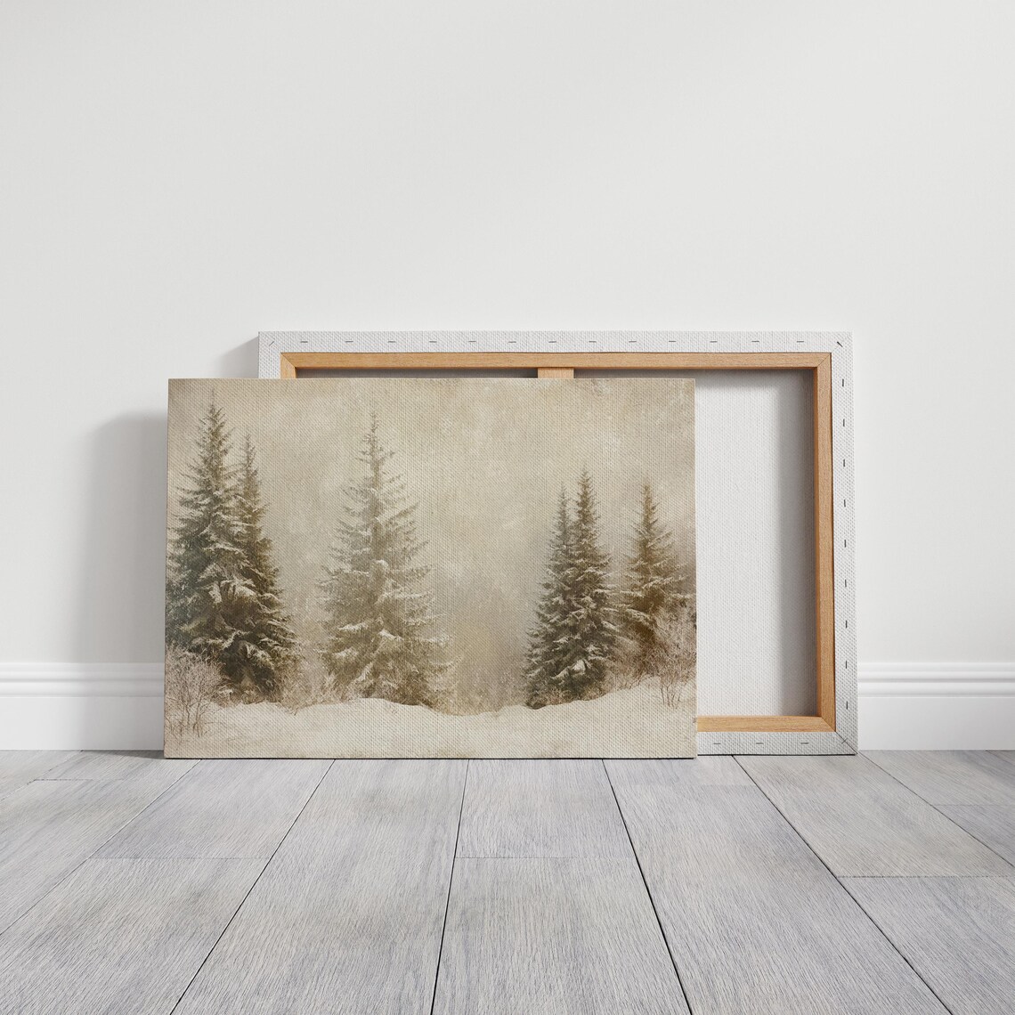 Tranquil Snowy Forest Landscape, Winter Scene - Image 3