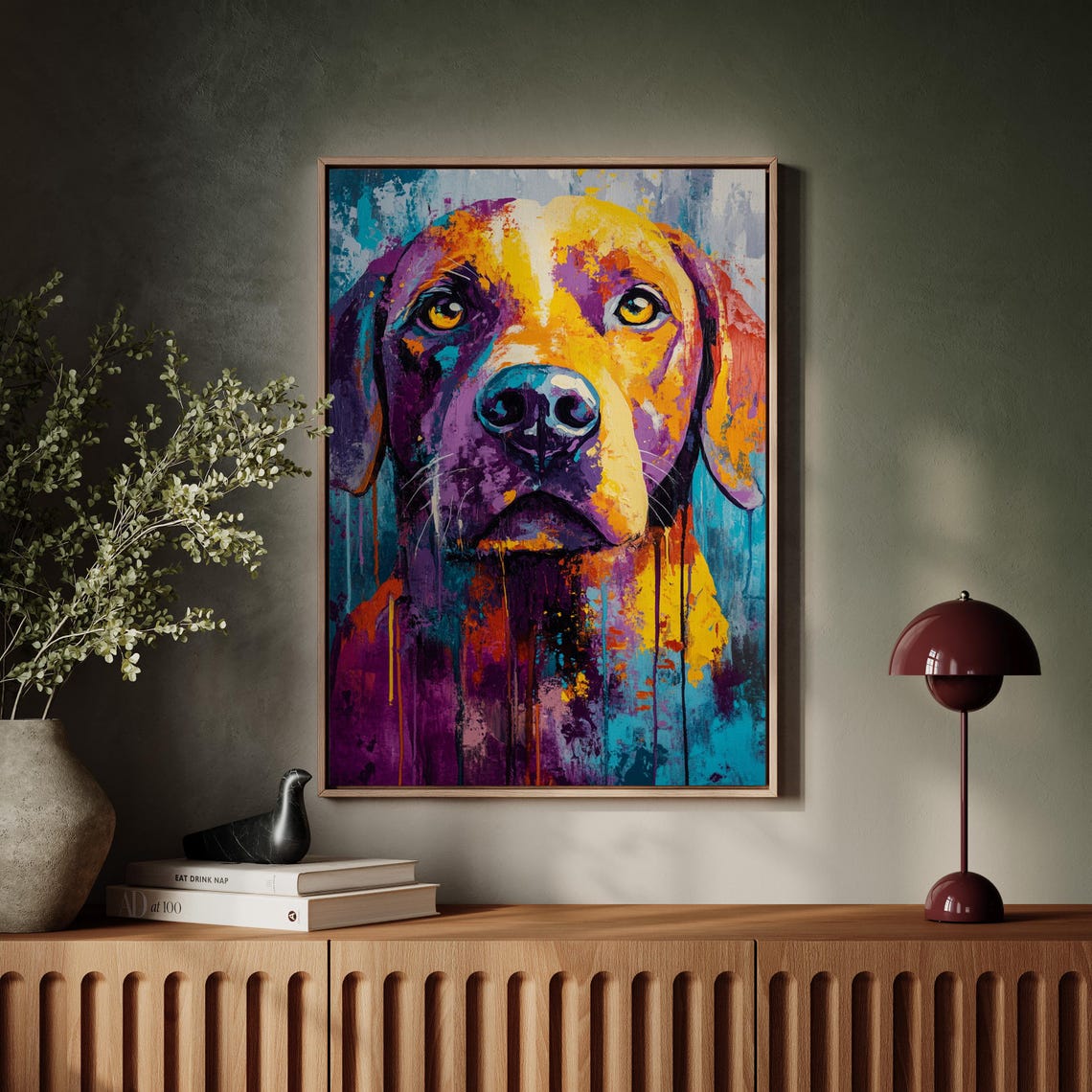 Colorful Abstract Dog Portrait Bold Multicolor Pet Painting Poster - Image 6