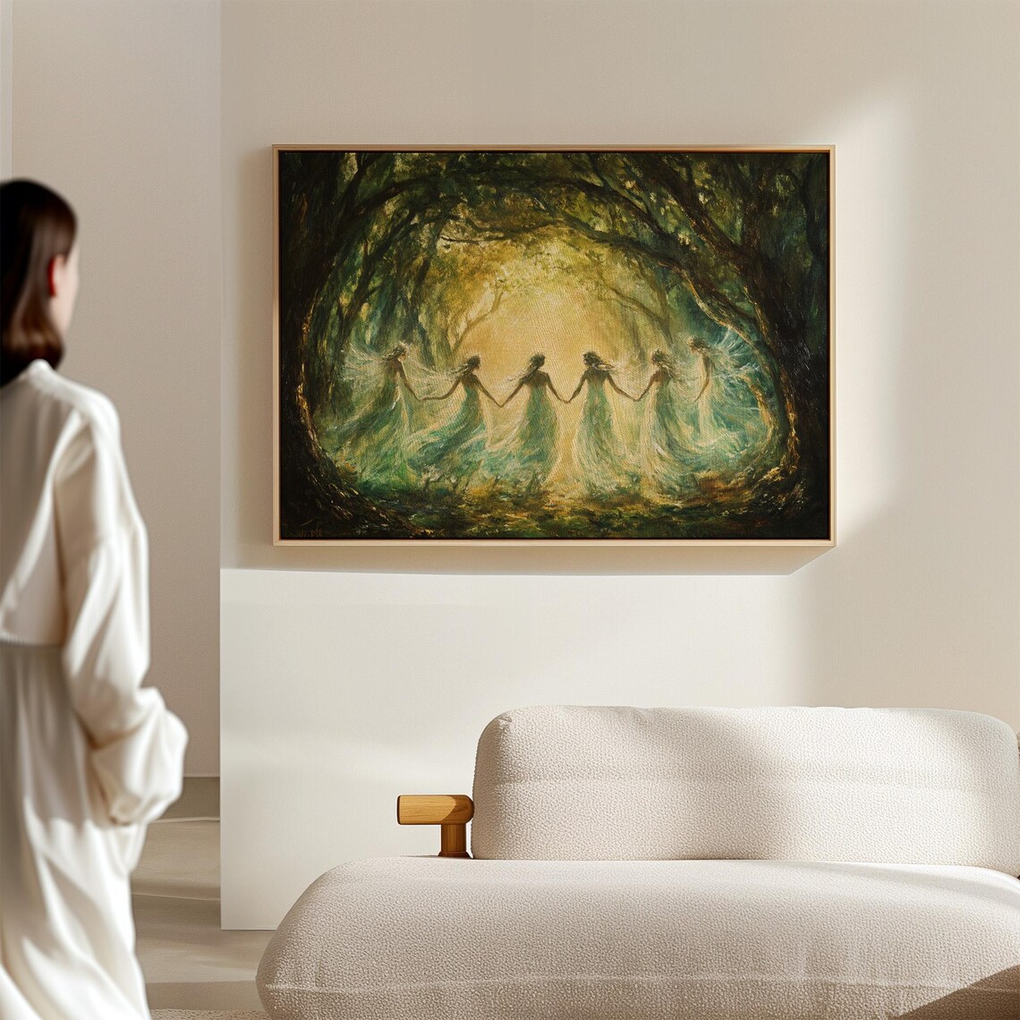 Ethereal Fairies Dancing in Moonlit Forest Art Print - Image 7