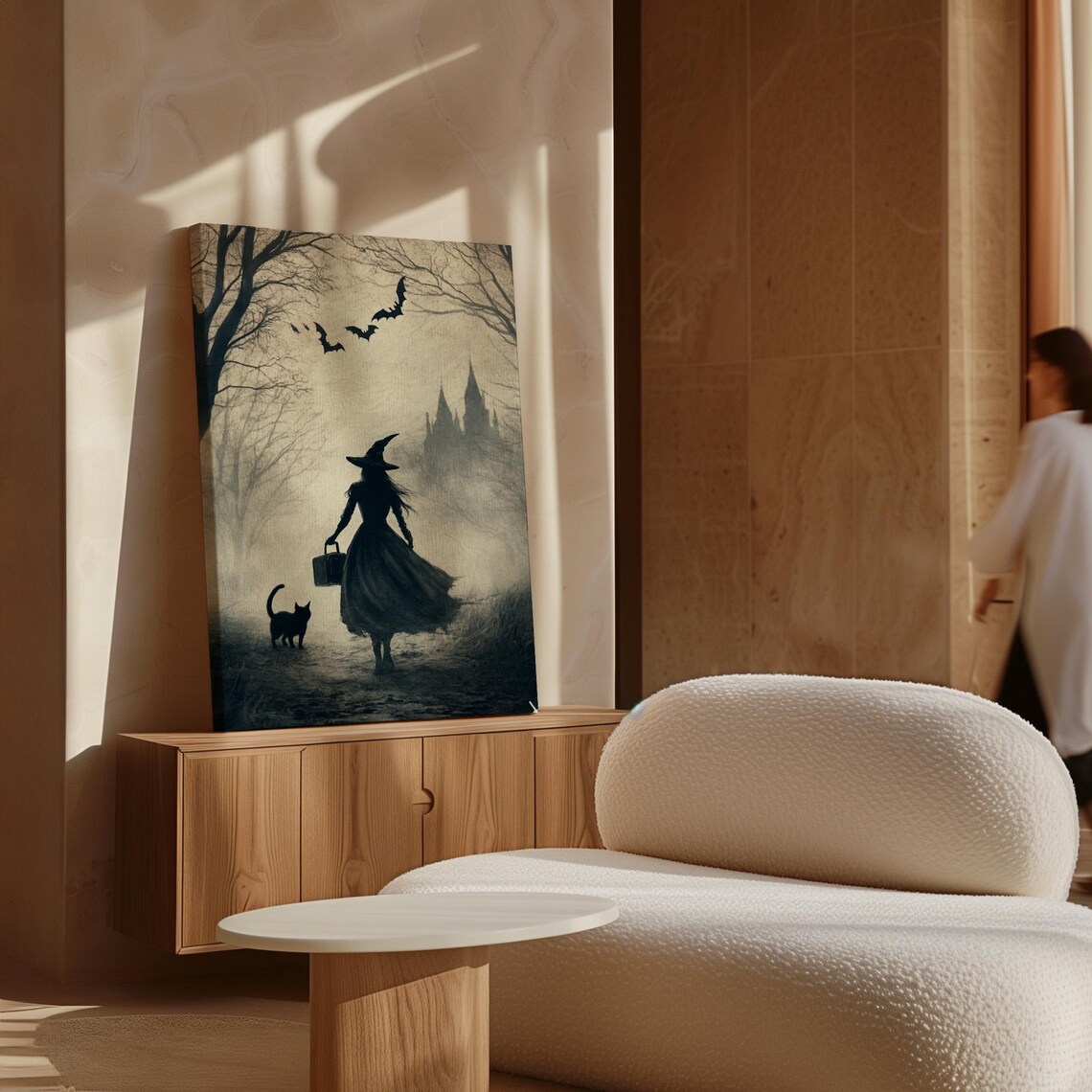 Mystical Witch Silhouette, Halloween Poster Print - Image 3