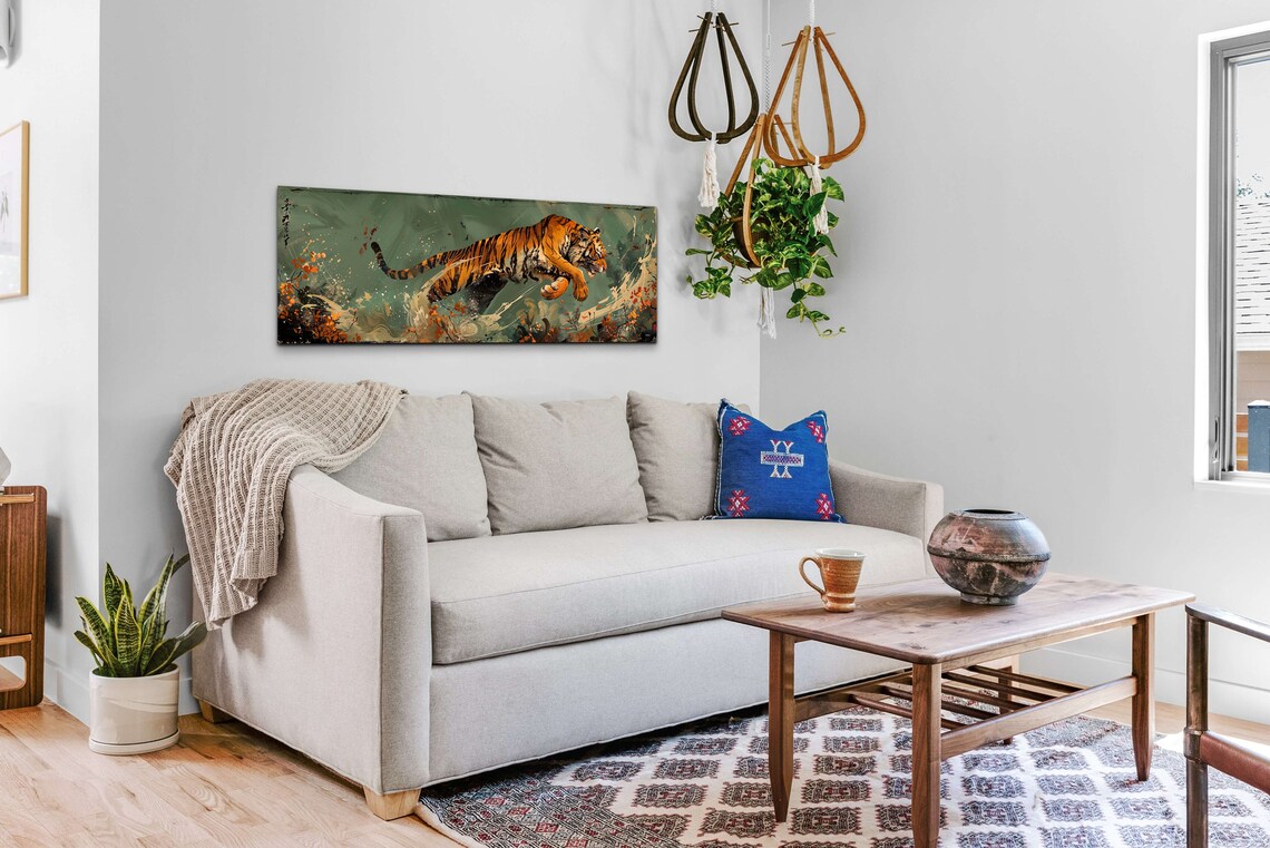 Bengal Tiger Japanese Art Style Wall Art - Image 4