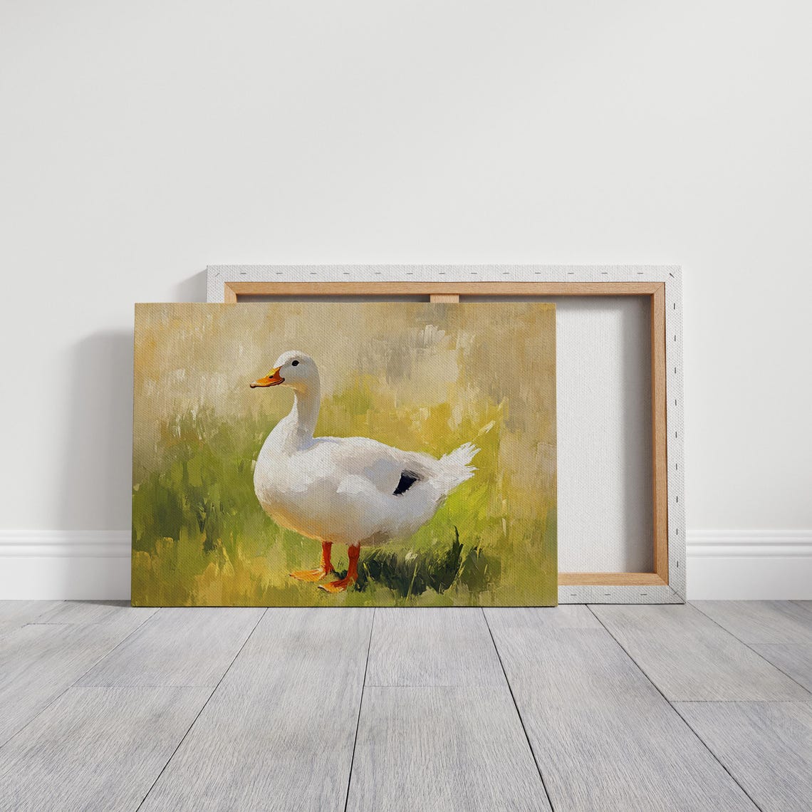 White Pekin Duck Green Meadow Vintage Farmhouse Animal Poster - Image 4