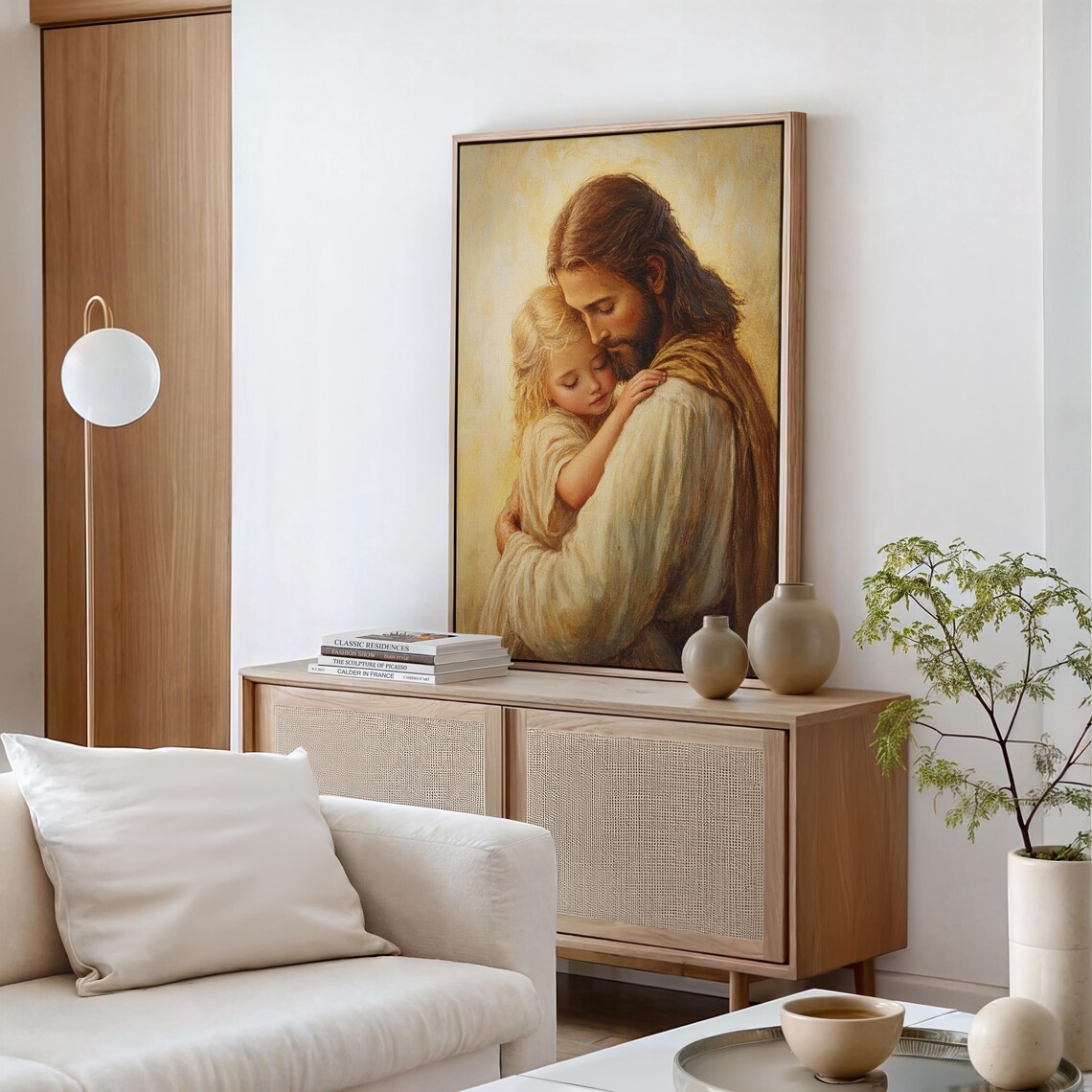 Jesus Holding a Young Girl Close in a Golden Glow of Love Poster - Image 5