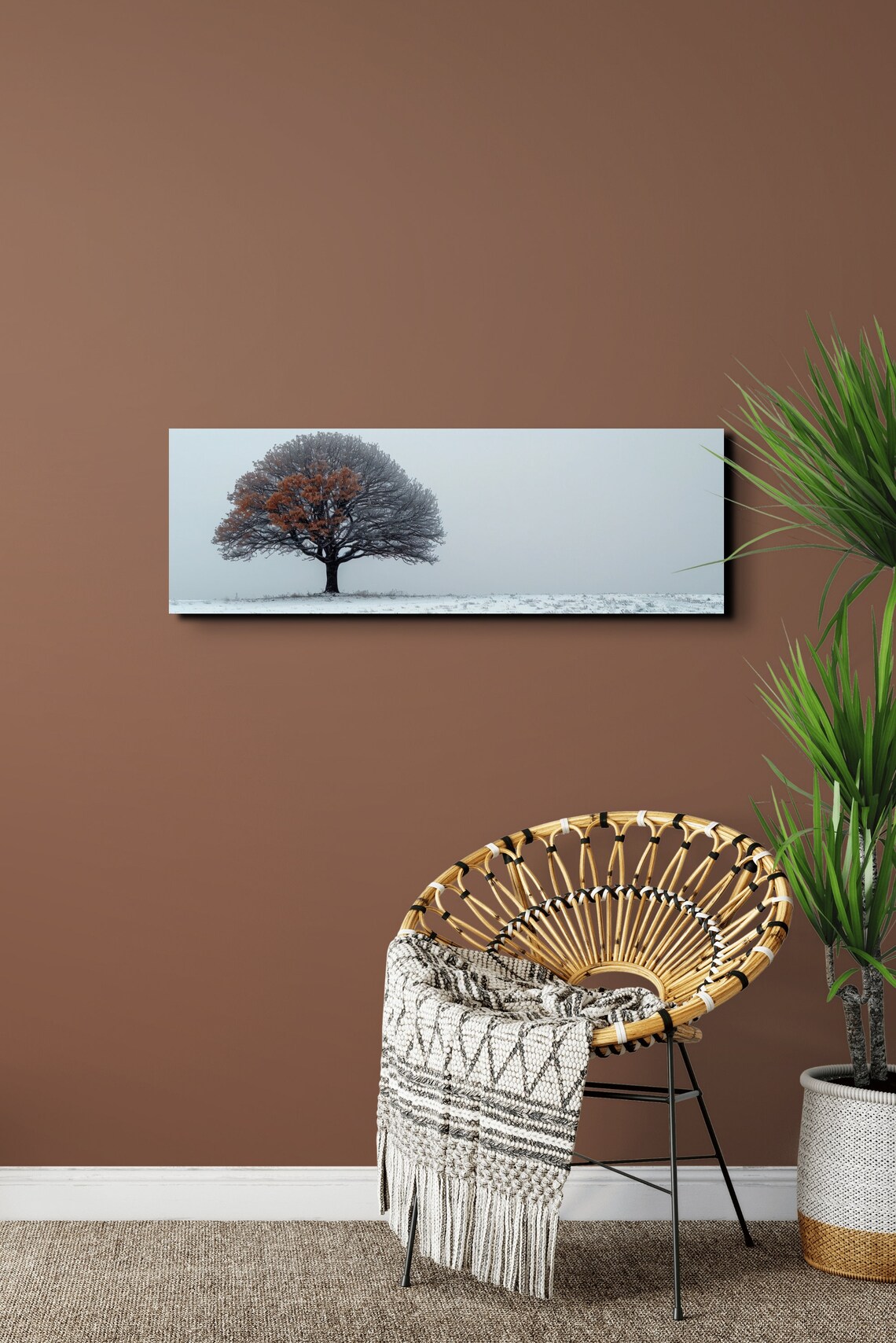 Minimalist Lone Tree Art Print, Panoramic Nature Decor - Image 5