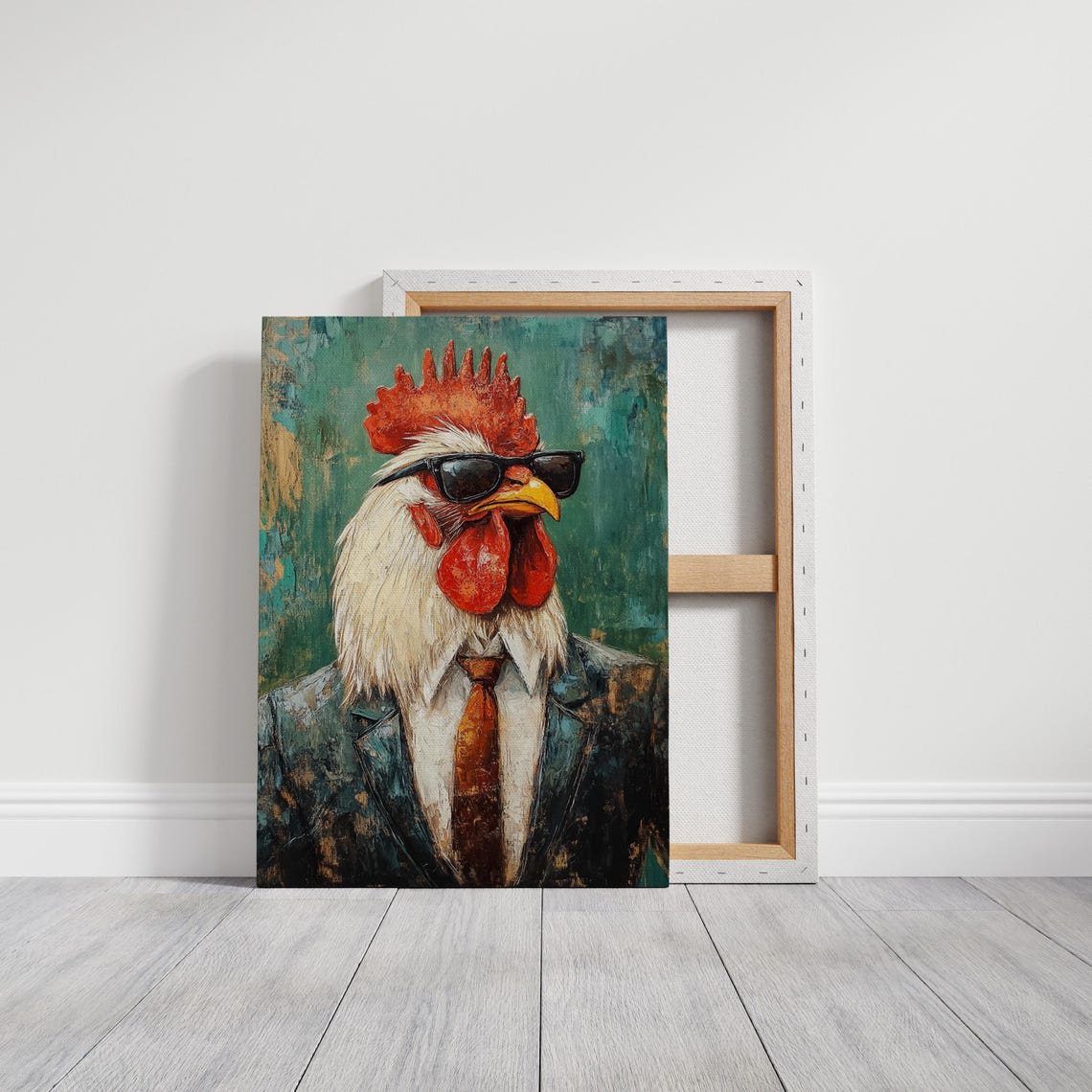Dapper Rooster in Suit and Sunglasses Cool Abstract Chicken Poster - Image 6