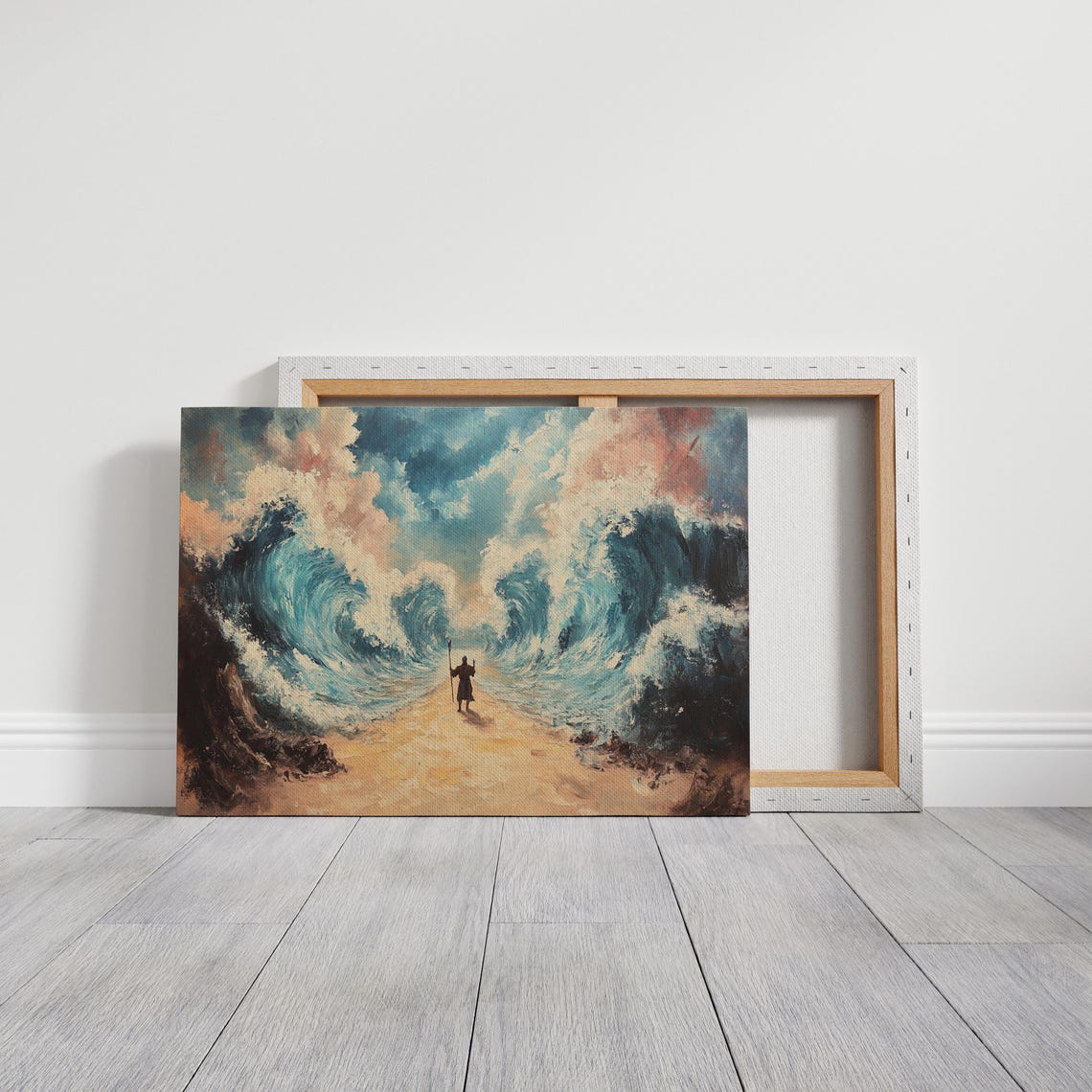Moses Holding His Staff as the Red Sea Parts Into Waves Poster - Image 7