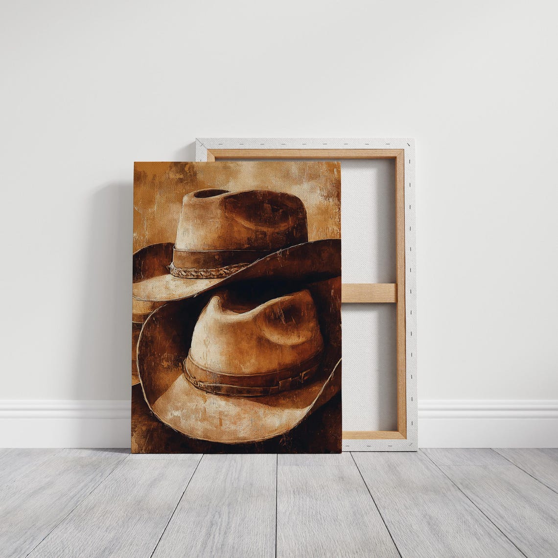 Vintage Cowboy Hats Art Rustic Western Decor Antique Hat Collection Print Southwestern Wall Art - Image 2