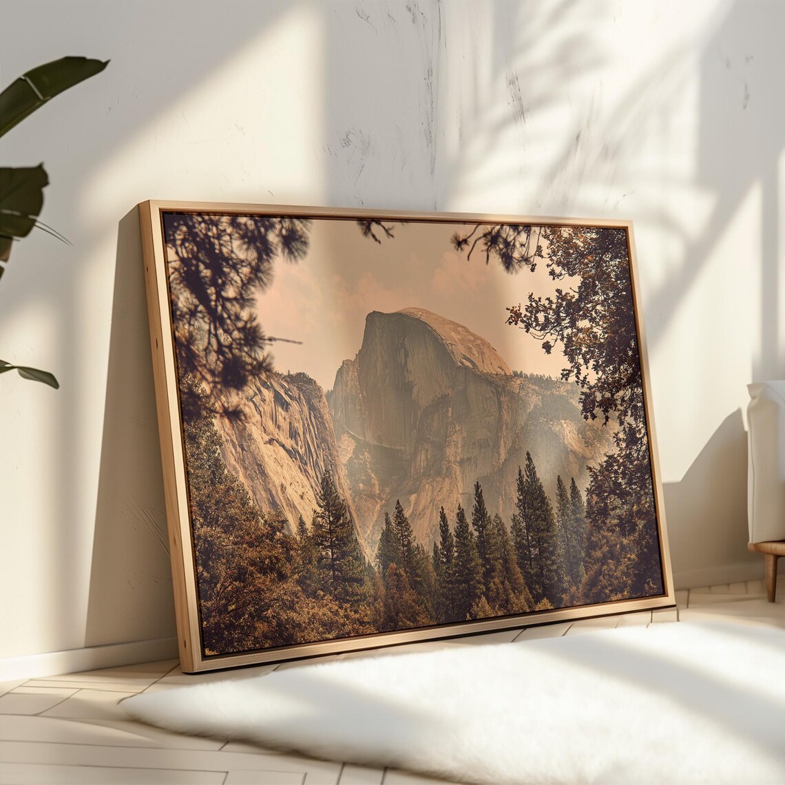 Yosemite Half Dome Golden Light Photo Majestic Mountain Print Art