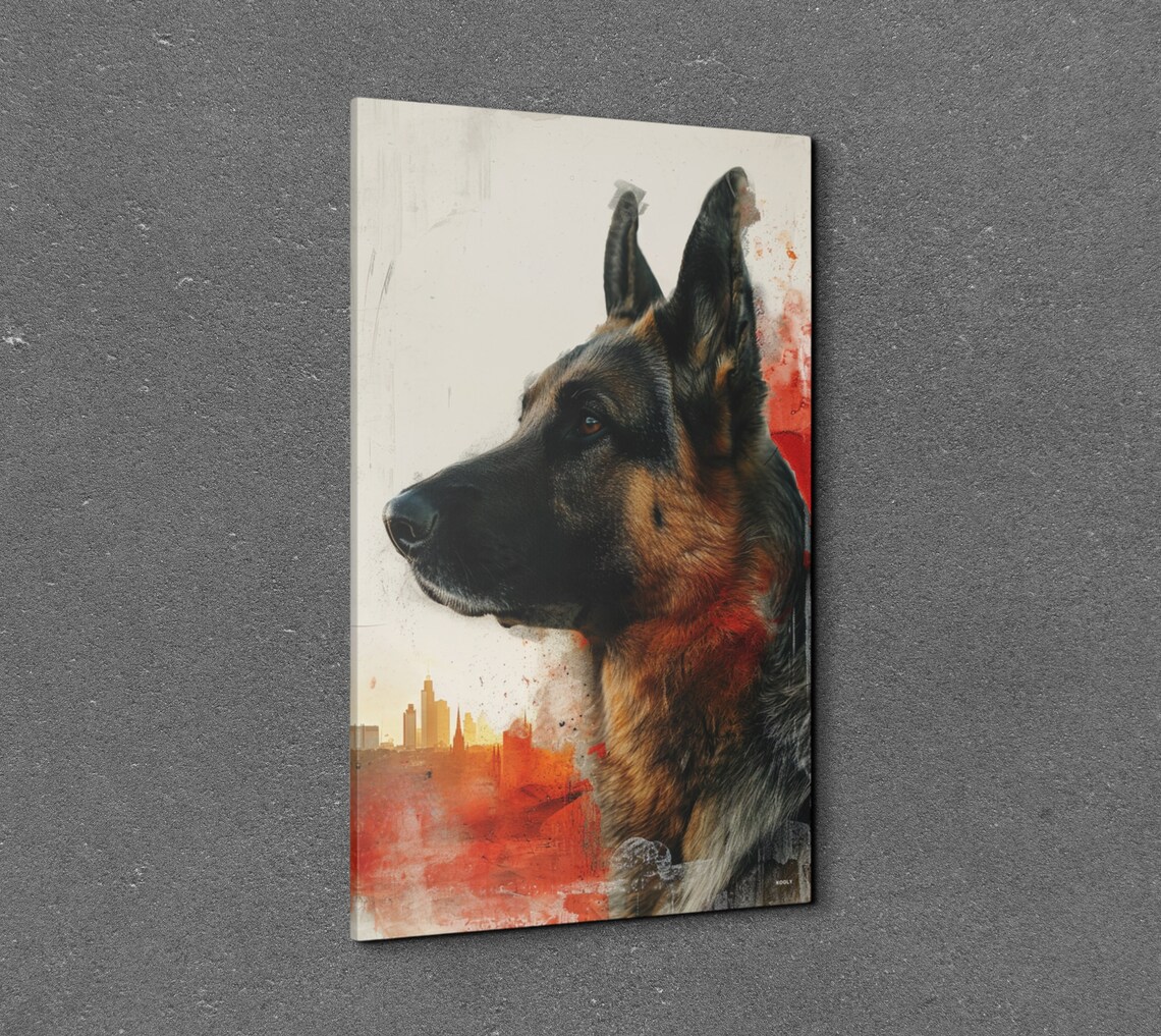German Shepherd Double Exposure Art Print, Gift - Image 6
