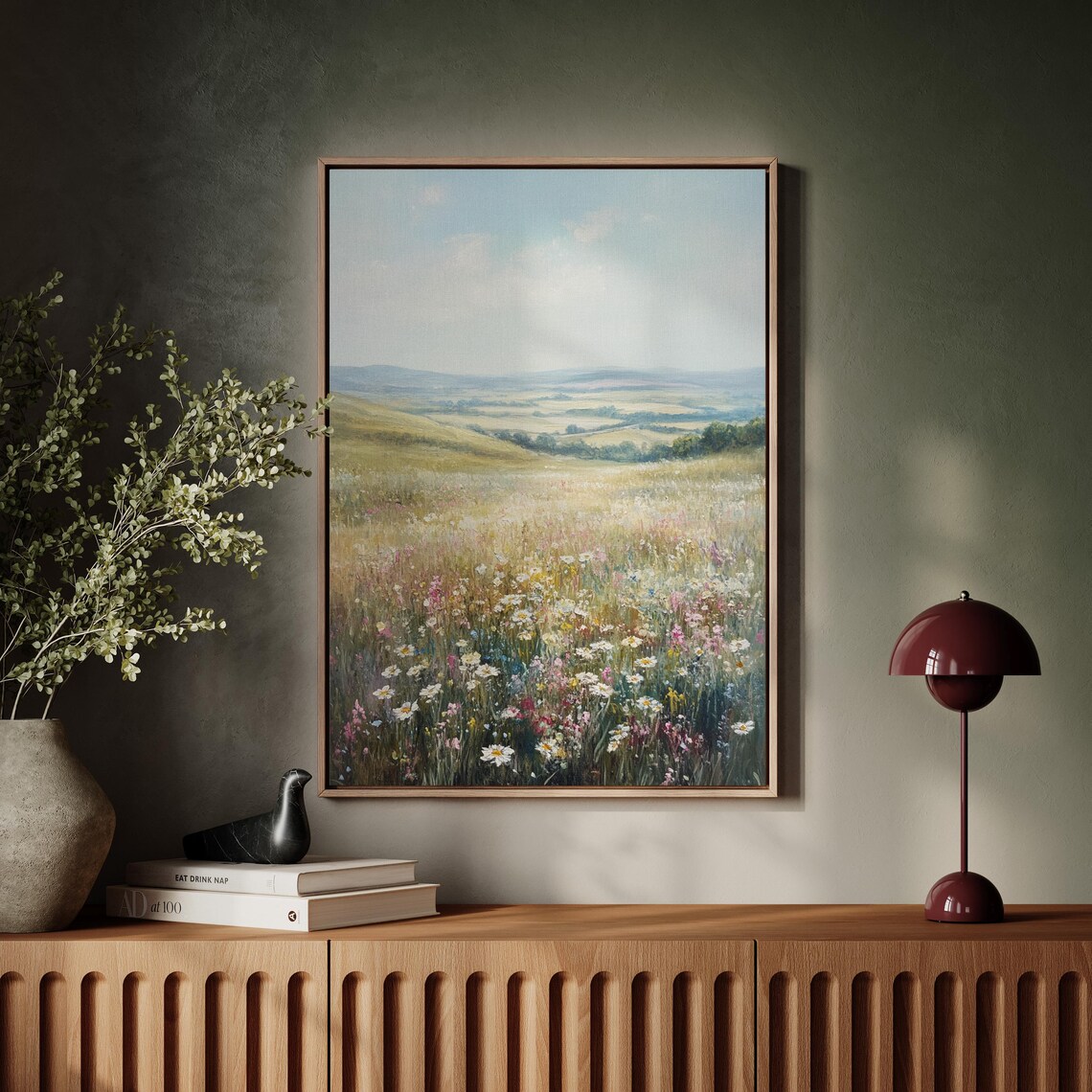 Tranquil Wildflower Meadow Art Print, Pastoral Countryside - Image 5