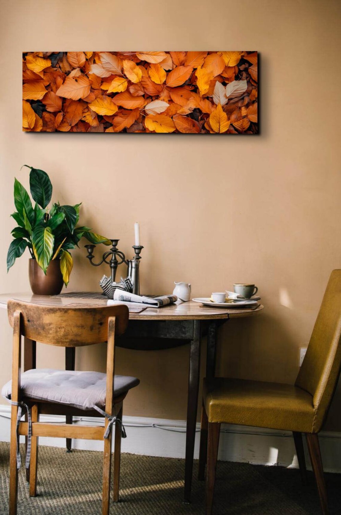 Fall Rustic Leaves Landscape, Halloween Decor - Image 7