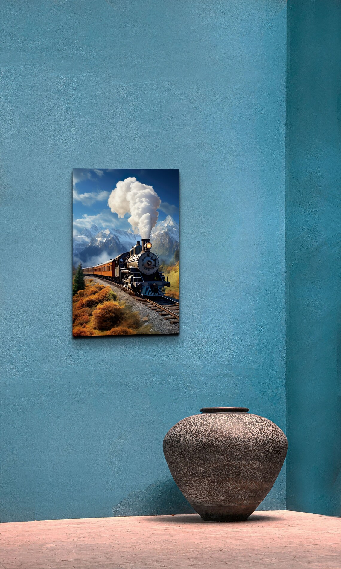 Express Train Art Print, Mountains Landscape - Image 4