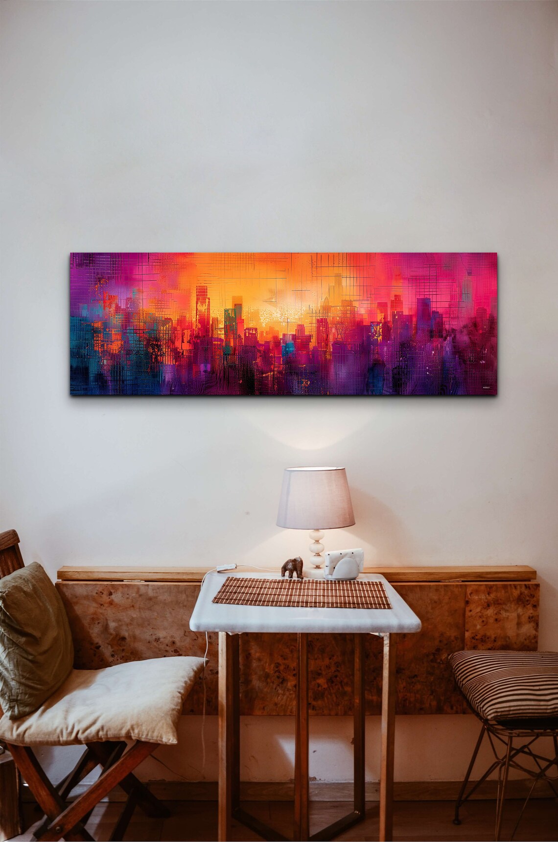 Urban Life Mosaic Colors Abstract Cityscape Art Print - Image 5