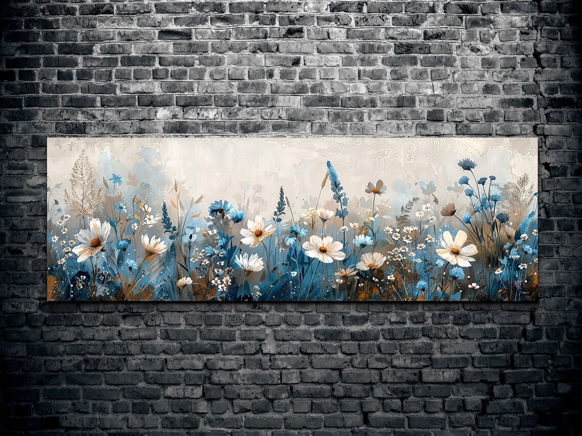 Vintage Wildflower Scene, Nature Landscape Art Print - Image 2