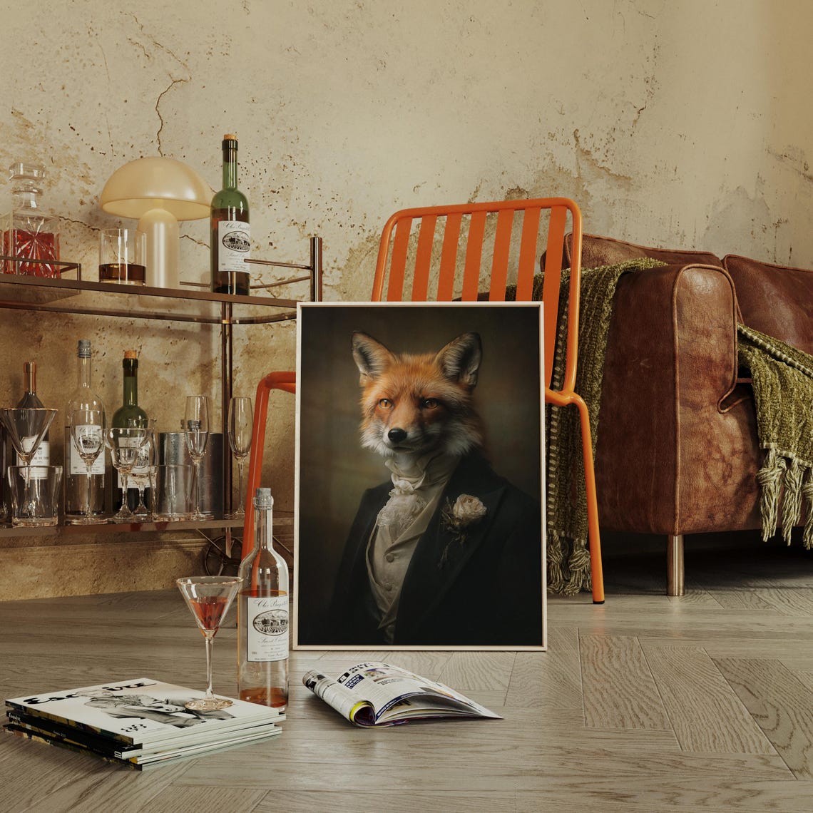 Regal Fox Portrait In Victorian Suit