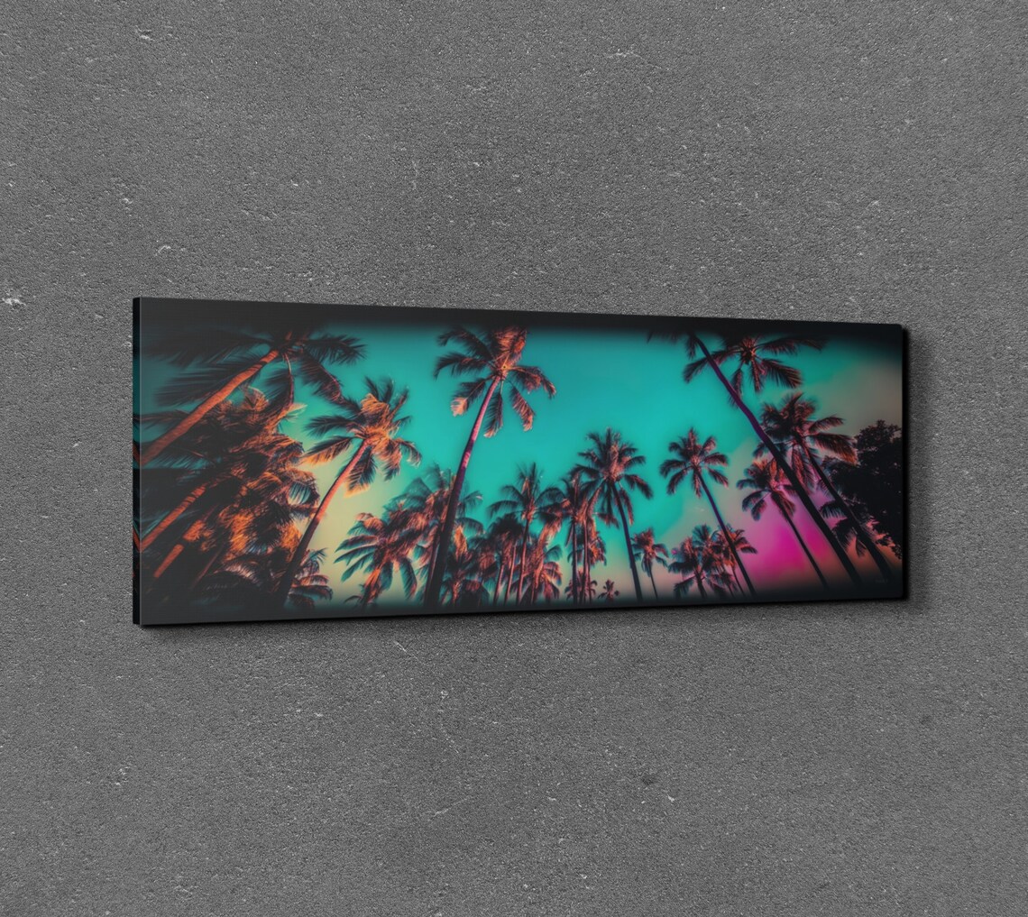 Palm Trees Beach Art Print, Colorful Sky - Image 5