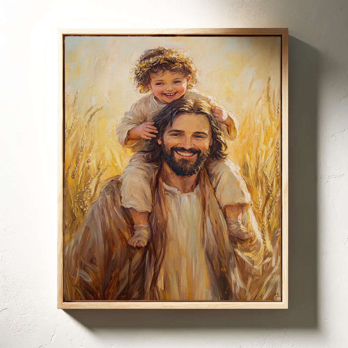 Jesus With Child On Shoulders, Christian Faith Art - Image 3