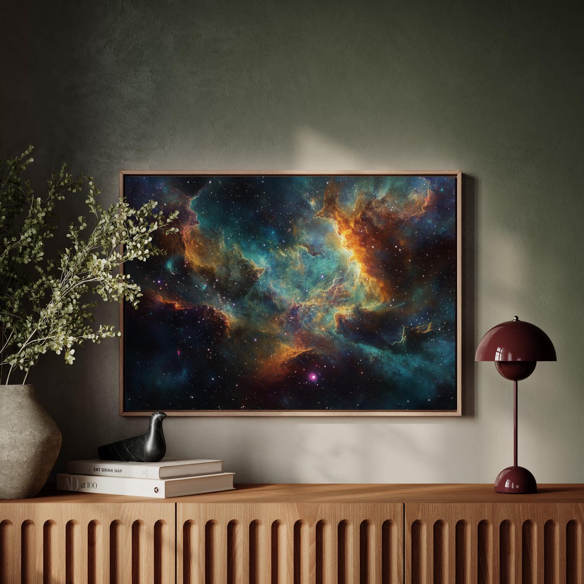Vibrant Colorful Cosmic Nebula Deep Space Galaxy Stars Poster