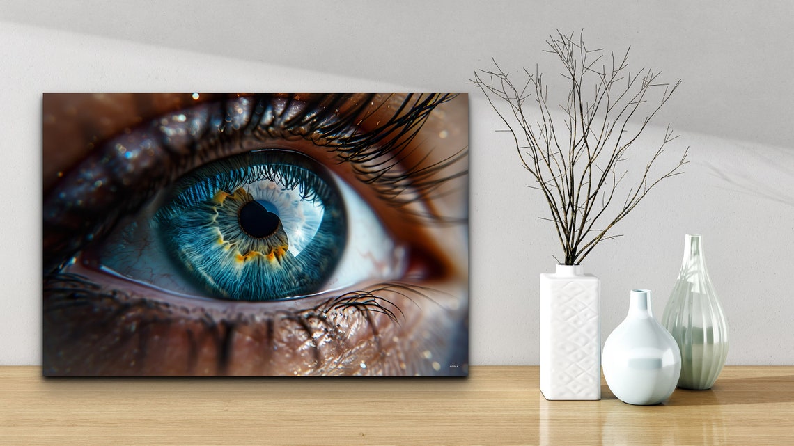 Blue Human Eye Extreme Close Up Macro Photography Art Poster - Image 4