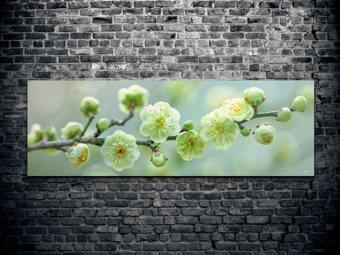 Green Plum Blossoms Panoramic Nature Landscape - Image 7