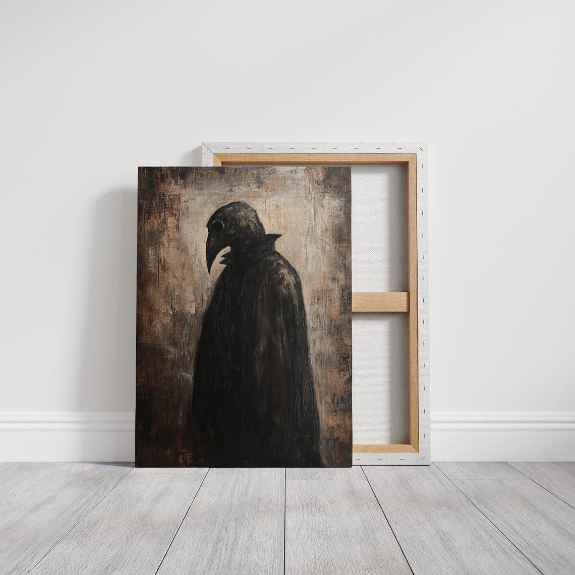 Dark Plague Doctor in a Black Cloak Gothic Mysterious Shadow Poster - Image 7