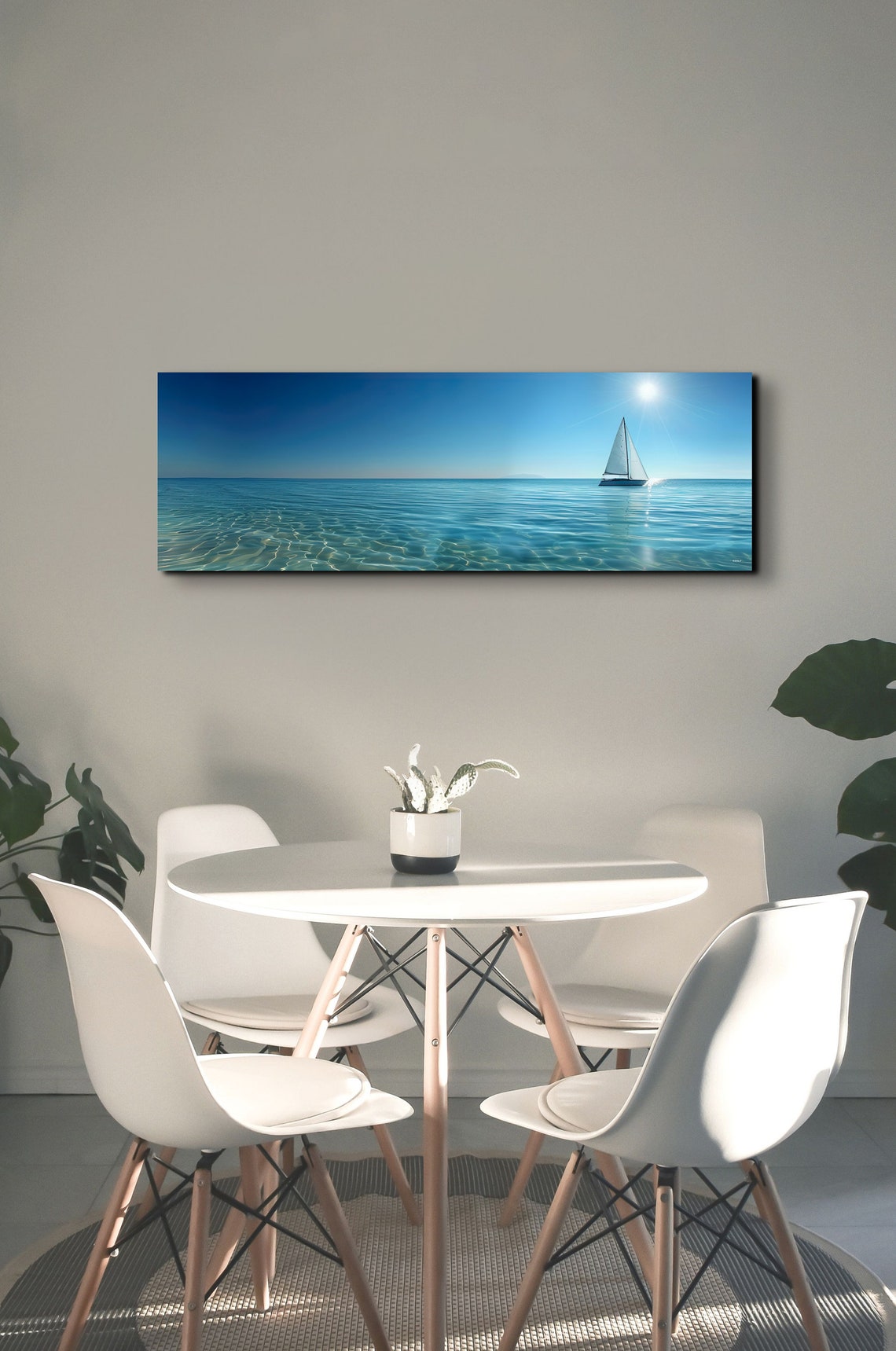 Bright Sailboat Sailing on Crystal Clear Turquoise Water Poster - Image 5