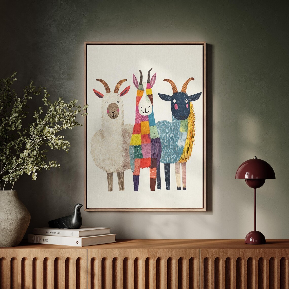 Whimsical Farm Animals Trio Art Print, Kids Decor - Image 5
