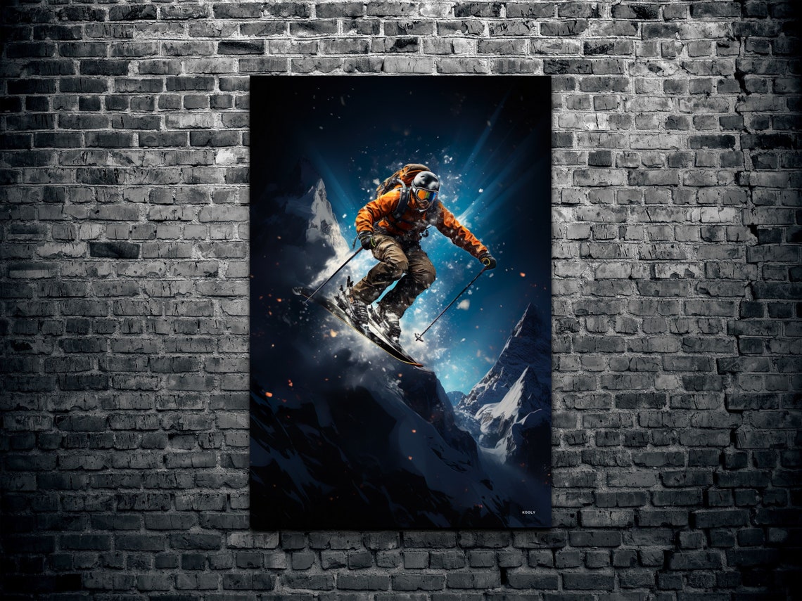 Skier Painting, Ski Gift Art Print - Image 2