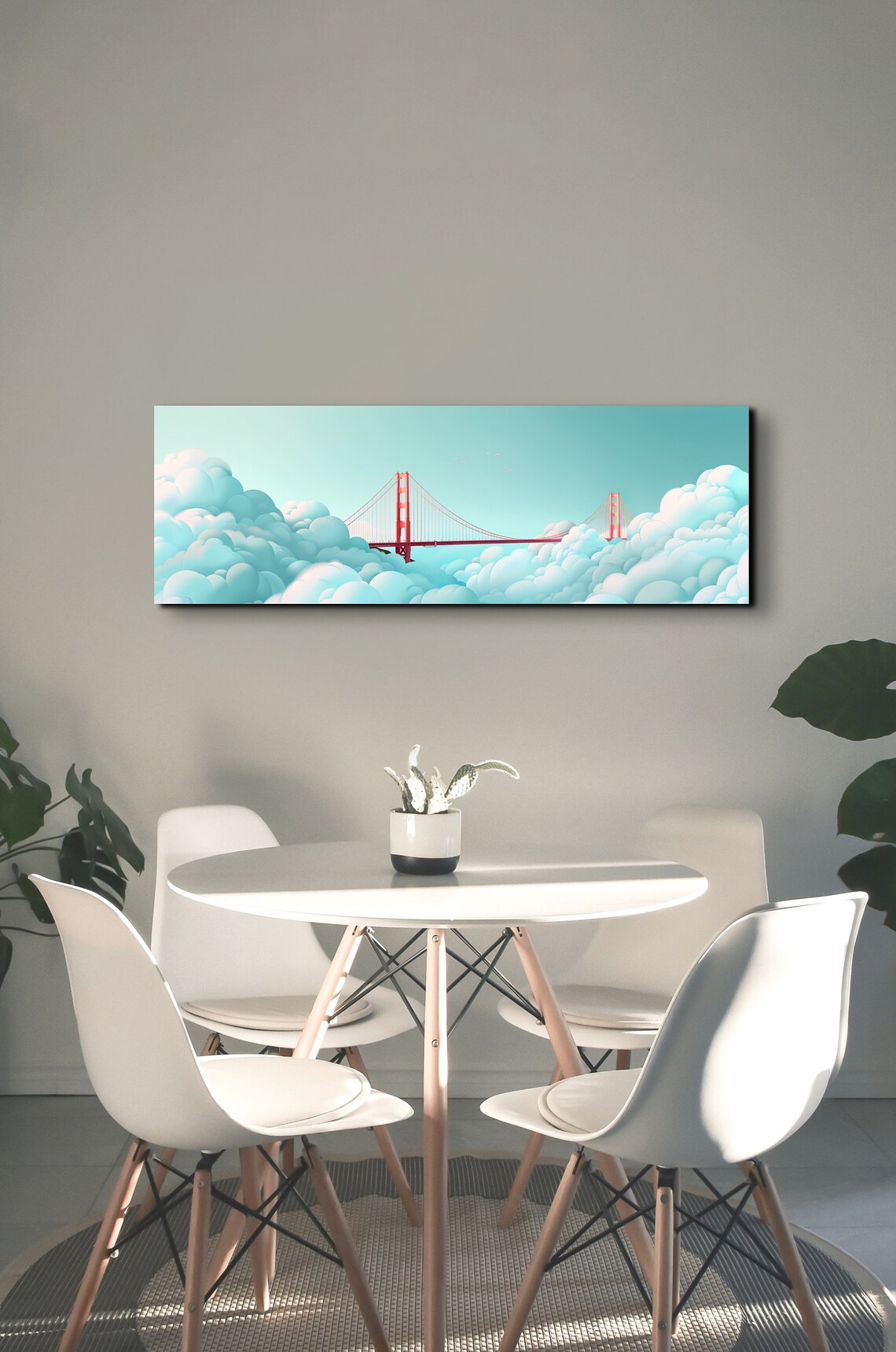 Golden Gate Bridge Above The Clouds, Panoramic Art - Image 4