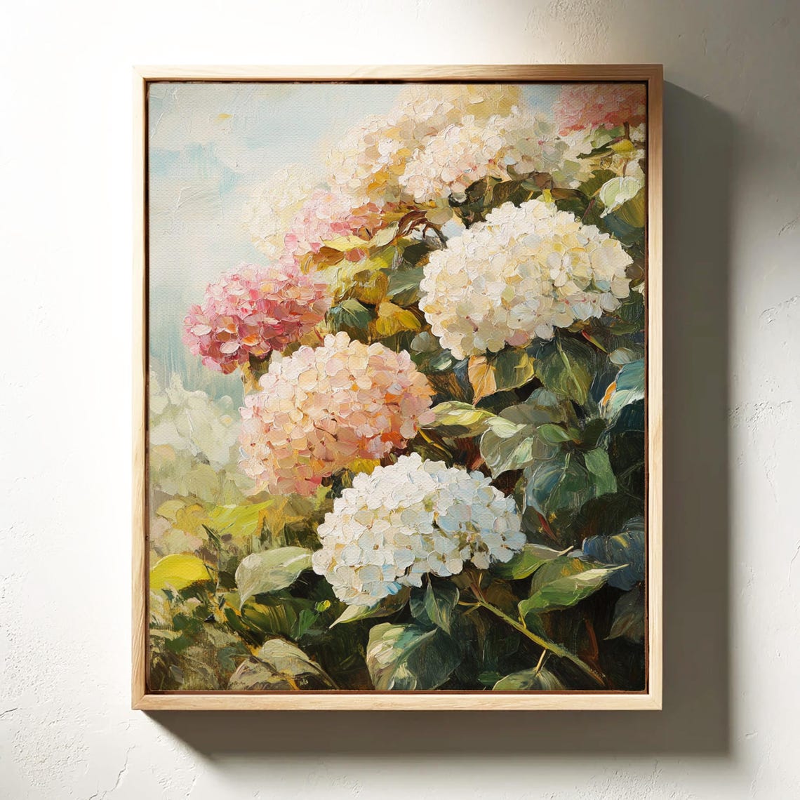 Hydrangea Blooms Impressionist Floral Garden Scene Art Poster - Image 3