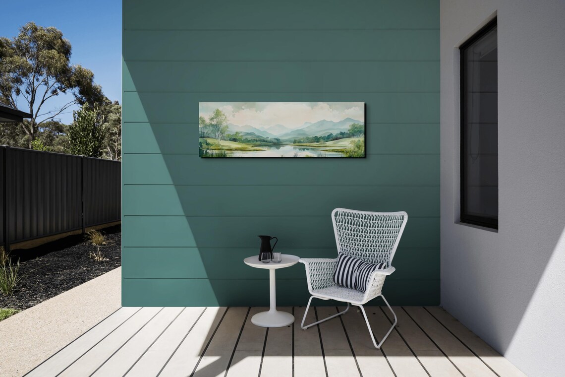 Serene Mountain Landscape, Panoramic Wall Art Print - Image 5
