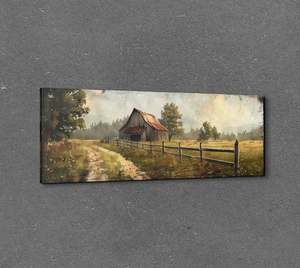 Antique Barn Panoramic Rustic Wall Art Print - Image 3