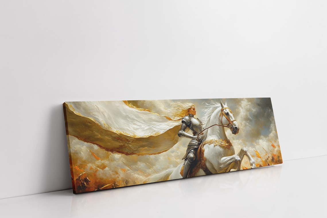 Epic Female Warrior Knight On Horse Fantasy Battle Medieval Poster - Image 3
