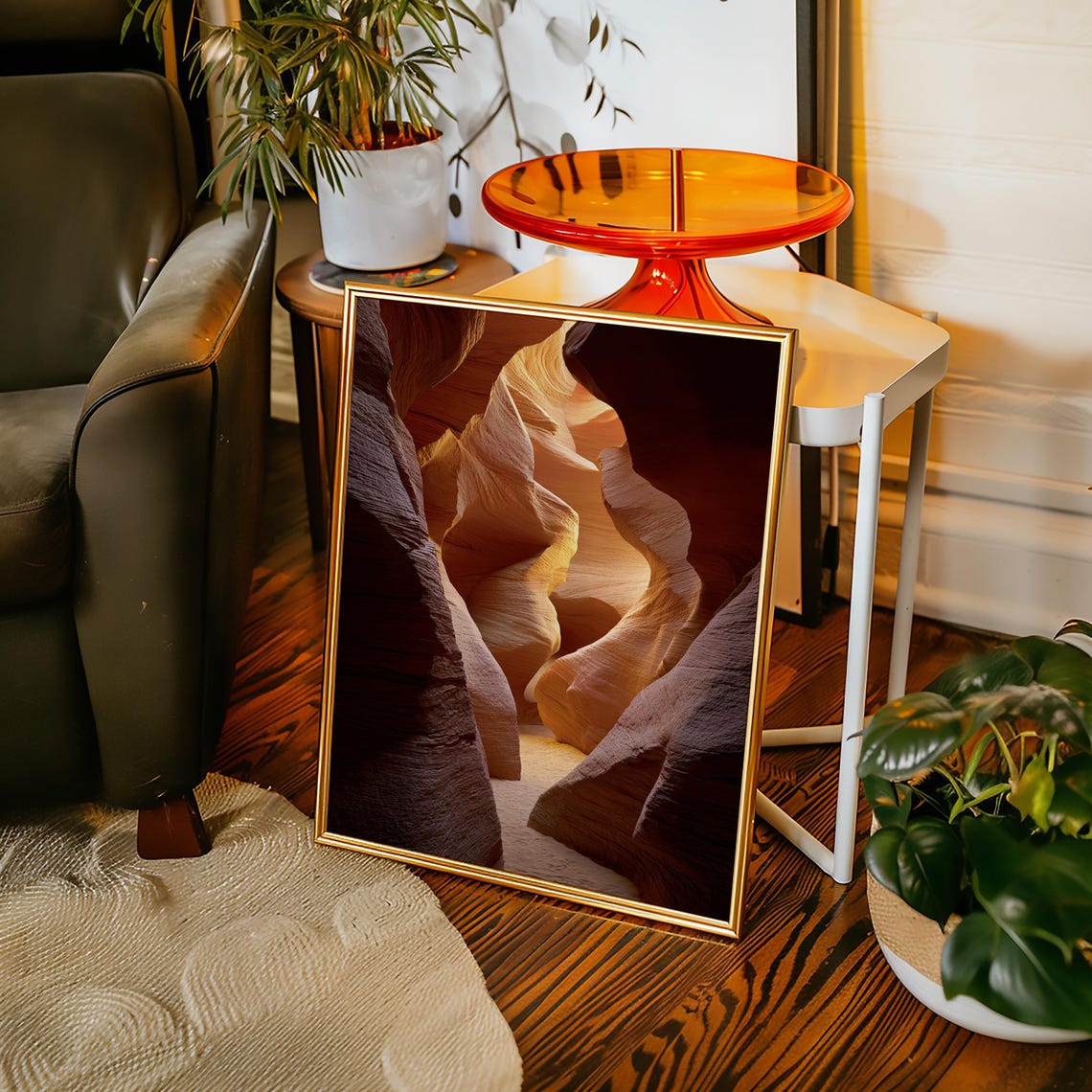 Glowing Antelope Canyon Slot Canyon Sandstone Photo Wall Poster
