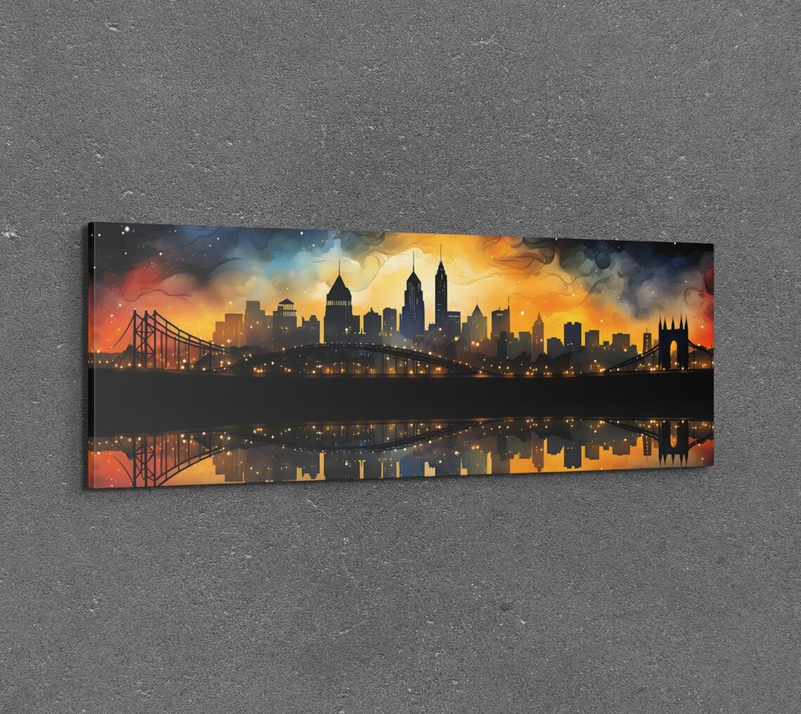 Pittsburgh Skyline Travel Poster, City Life Decor