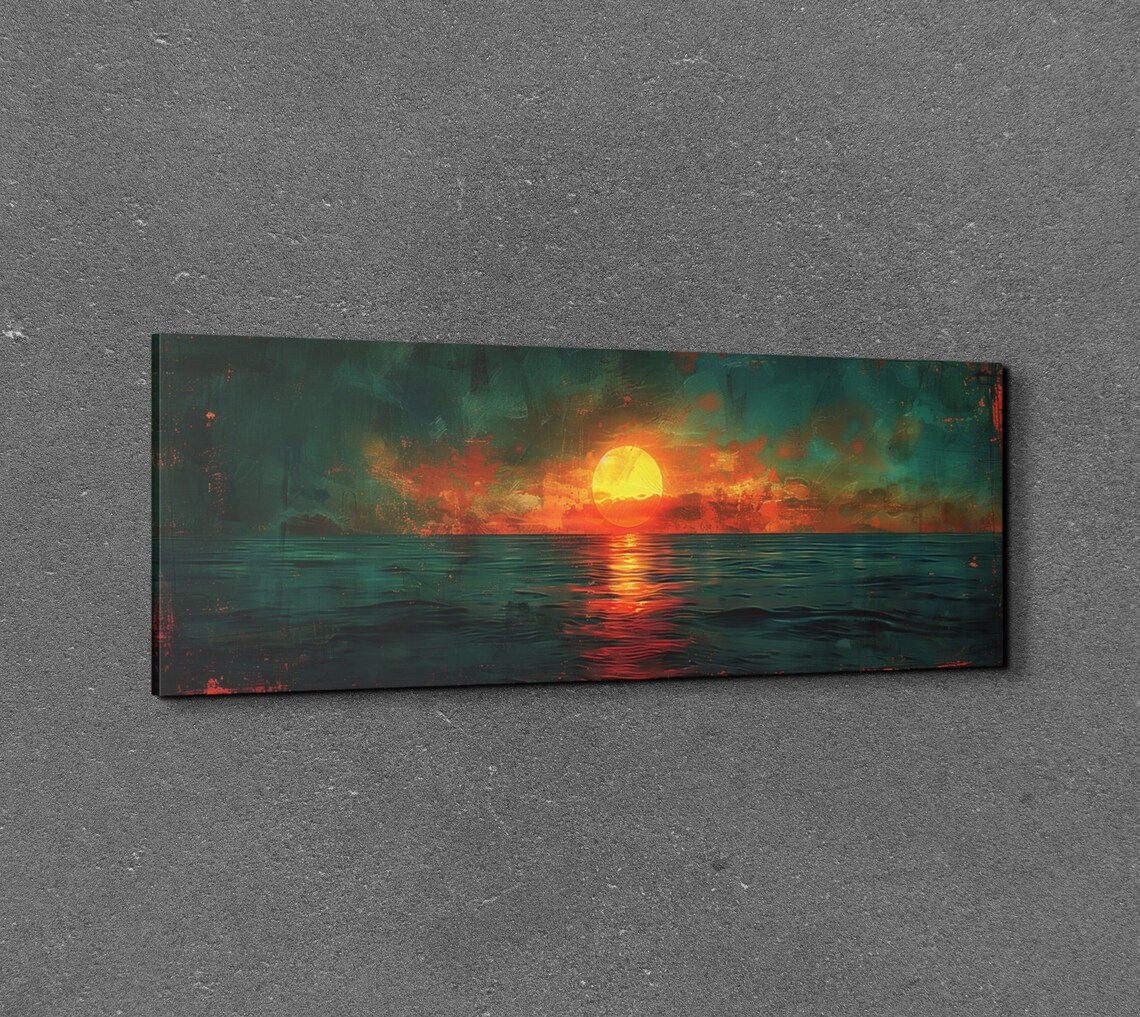 Panoramic Mid-Century Modern Sunset Art Print - Image 3